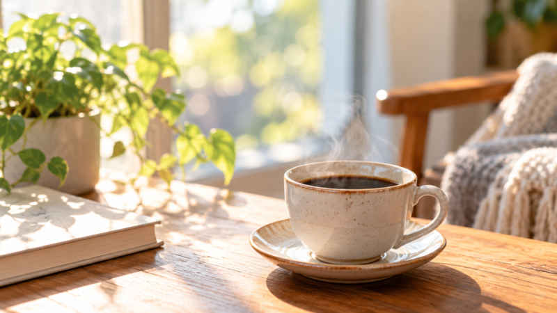 コーヒーを飲みながらゆっくり過ごす時間