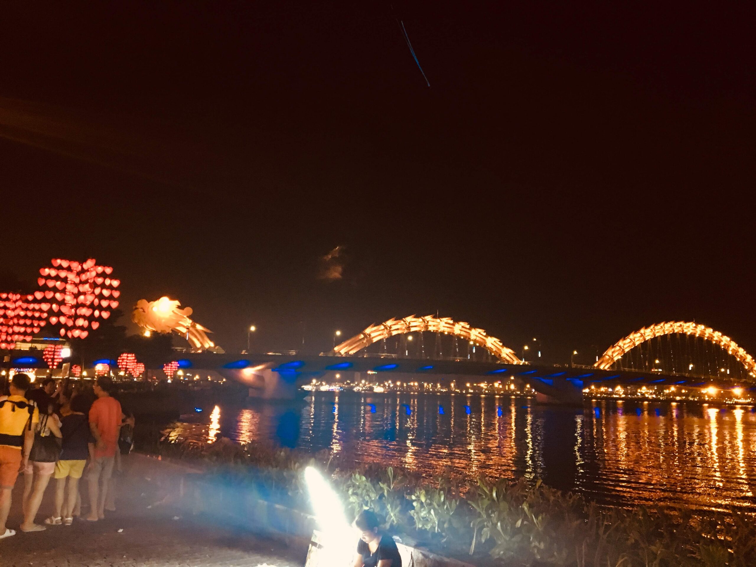 ダナンのドラゴンブリッジの夜景
